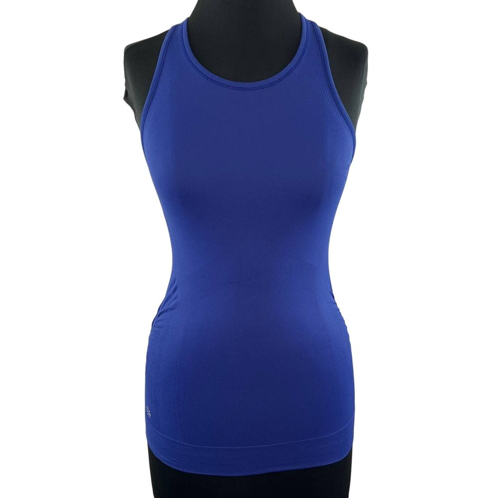 ATHLETA Royal Blue Sleeveless Racer Back Round Neck Finish Fast Tank Top Size XS